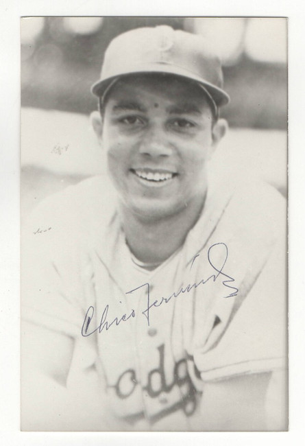 Chico Fernandez Signed Autographed Postcard Photo Dodgers Vintage JSA CB20124
