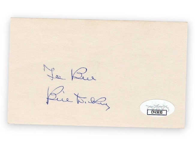 Bill Dickey Signed Autographed 3X5 Index Card Yankees Personalized JSA CF45650
