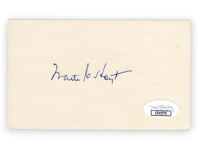 Waite Hoyt Signed Autographed 3X5 Index Card Yankees Hall of Famer JSA CF45770