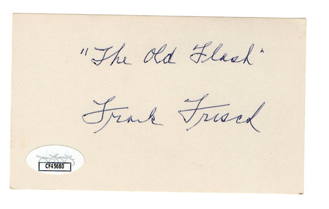 Frankie Frisch Signed Autographed 3X5 Index Card "The Old Flash" JSA CF45680