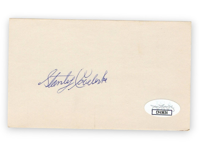 Stan Coveleski Signed Autographed 3X5 Index Card Indians Senators JSA CF45634