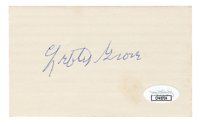 Lefty Grove Signed Autographed 3X5 Index Card A's Red Sox HOFer JSA CF45734