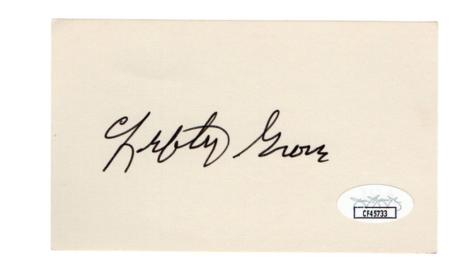 Lefty Grove Signed Autographed 3X5 Index Card A's Red Sox HOFer JSA CF45733