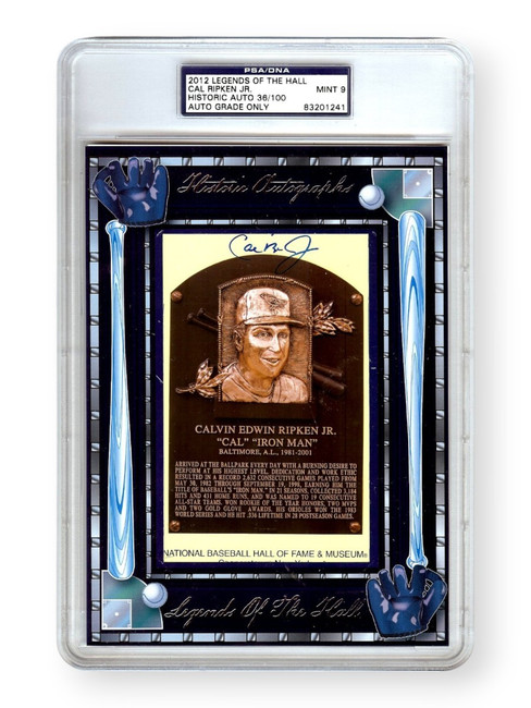 Cal Ripken, Jr. Signed Autographed Hall of Fame Postcard Auto Grade 9 PSA 36/100
