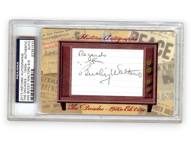 Bucky Walters Autographed Cut Signature 2013 Historic Autographs Reds PSA 8/8