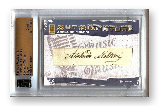 Adelaide Moltini Signed Autographed Cut Signature Singer 1/1 Slabbed