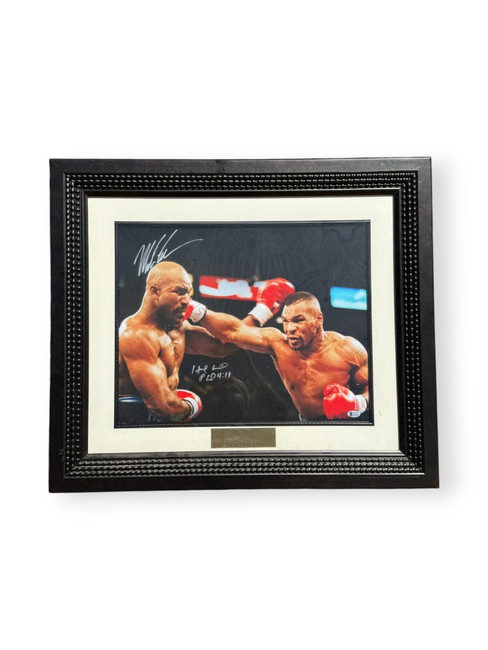 Mike Tyson Evander Holyfield Signed Autographed 16x20 Photo PLD 4:!3 Framed BAS
