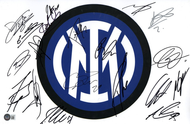 2024-25 Inter Milan Team Signed Autograph 11X17 Photo 19 Signatures BAS AC71362