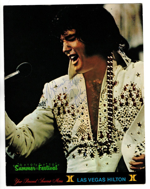 Jackie Wilson Signed Autographed Vegas Program Elvis Presley 1975 JSA YY54871
