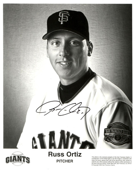 Russ Ortiz Signed Autographed 8X10 Photo Giants Promo Head Shot B/W w/COA