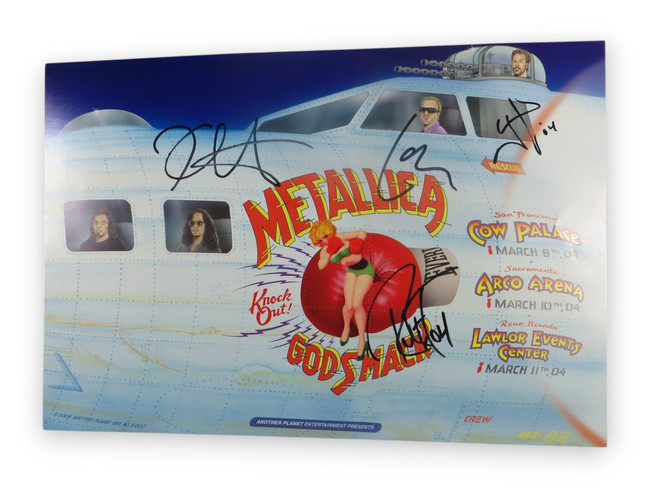 Metallica Band Signed Autographed 13X19 Poster Hetfleid Ulrich Trujillo +1 BAS