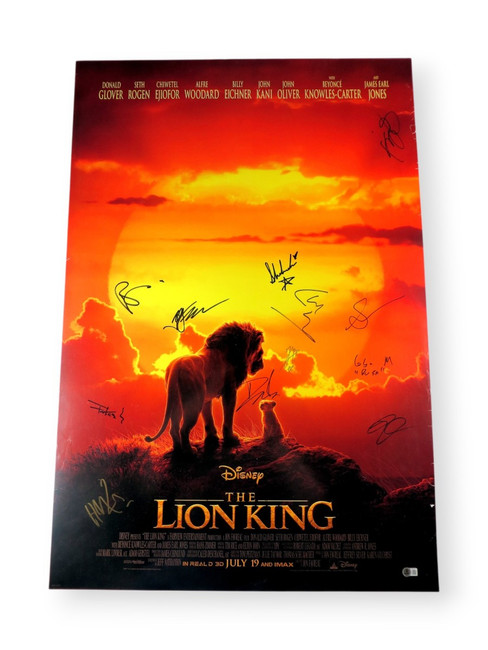 The Lion King Cast Signed Autographed 27X40 Poster Glover Rogan +10 BAS LOA