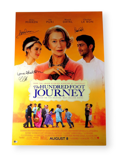 The Hundred Foot Journey Signed Autographed 27X40 Poster Mirren Dayal +2 BAS LOA