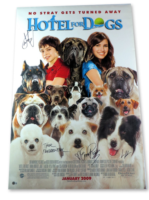 Hotel for Dogs Signed Autograph 27X40 Poster Kudrow Robers Austin +1 BAS AE50272