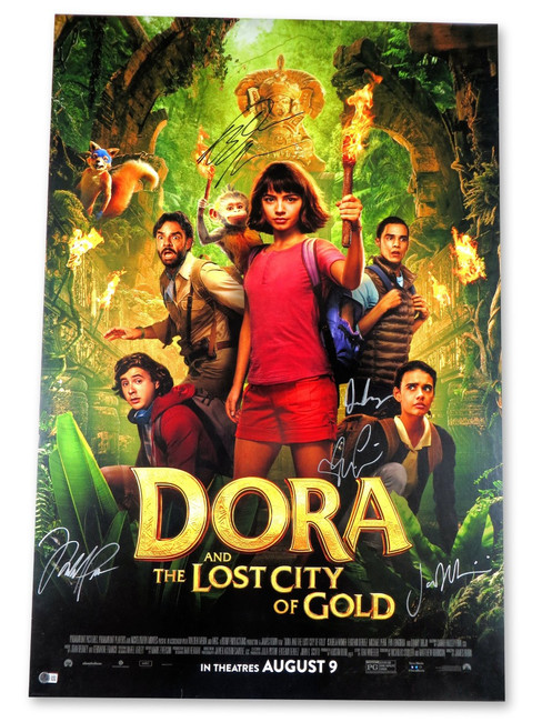 Dora & The Lost City of Gold Signed Autograph 27X40 Poster Pena Longoria +3 BAS