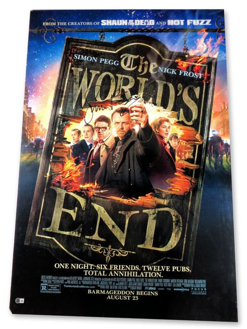 The World's End Signed Autographed 27X40 Poster Pegg Frost Wright BAS AE16362
