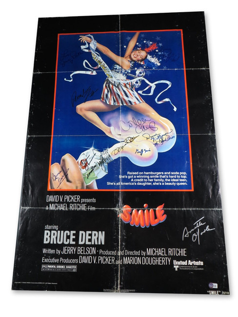 Smile Cast Signed Autographed 27X40 Poster Dern Feldon Griffith O'Toole +6 BAS