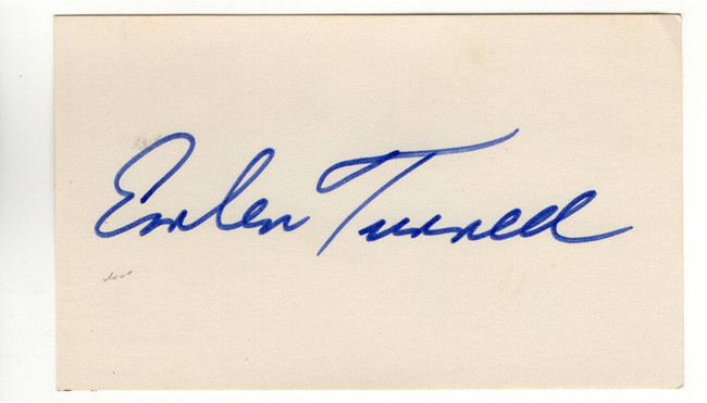 Emlen Tunnell Signed Autographed 3X5 Index Card Giants Packers HOFer JSA ZZ48086