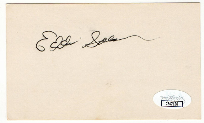Eddie Solomon Signed Autographed Index Card Dodgers Braves Pirates JSA CF47138