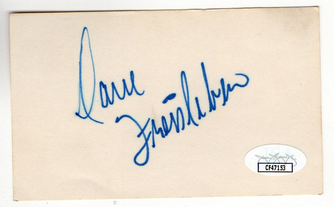 Dave Freisleben Signed Autographed Index Card Padres Indians JSA CF47153
