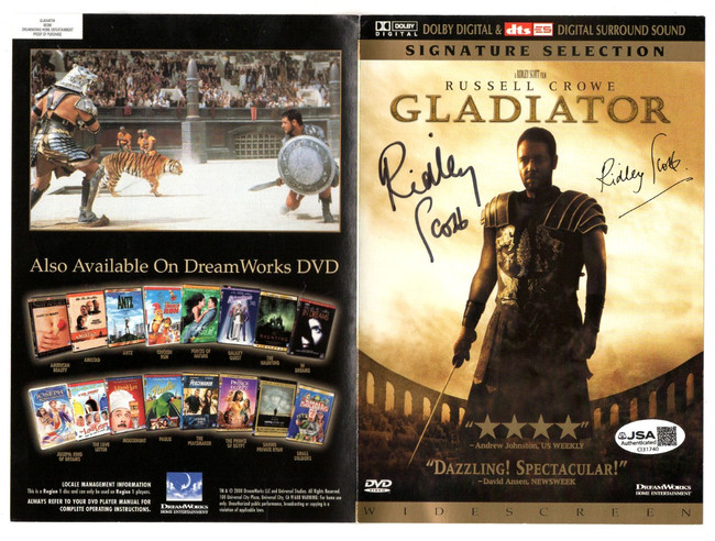 Ridley Scott Signed Autographed DVD Cover Gladiator Director JSA CI31740