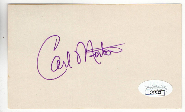 Carl Morton Signed Autographed Index Card Expos Braves JSA CF47123