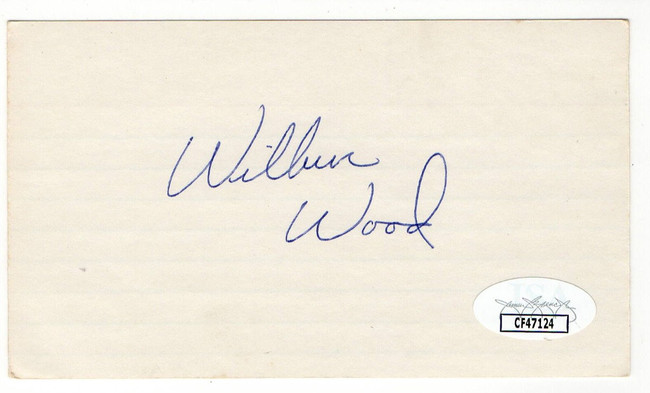 Wilbur Wood Signed Autographed Index Card Red Sox White Sox JSA CF47124