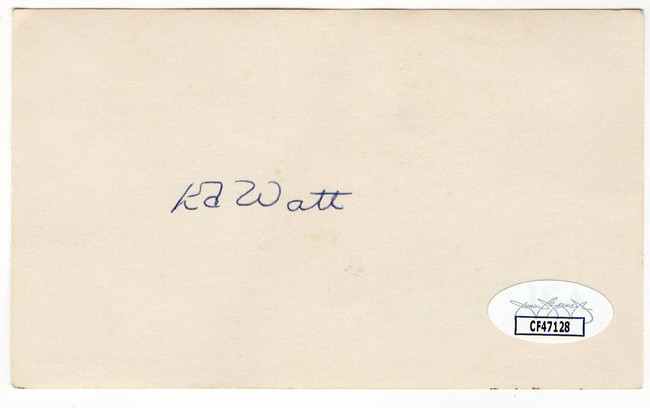 Eddie Watt Signed Autographed Index Card Orioles Cubs JSA CF47128