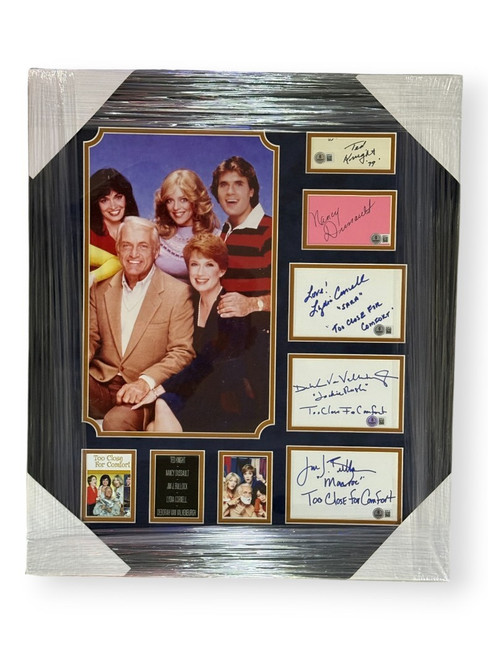 Too Close For Comfort Signed Cast Cuts Ted Knight Nancy Dussault +3 Framed BAS