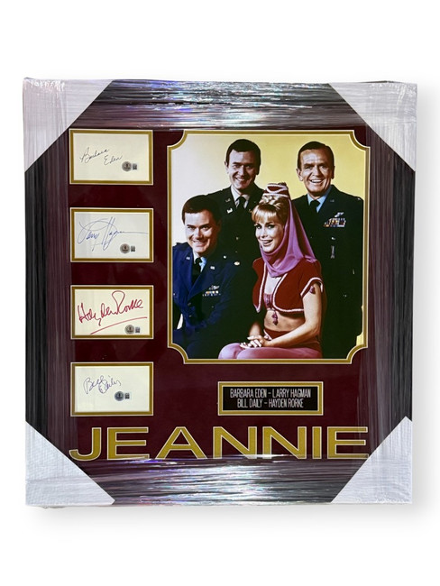 My Dream of Jeannie Signed Autographed Barbara Eden Larry Hagman +2 Framed BAS