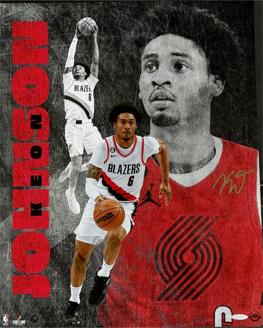 Keon Johnson Signed Autographed 16x20 Photo Trailblazers UDA BAM216978