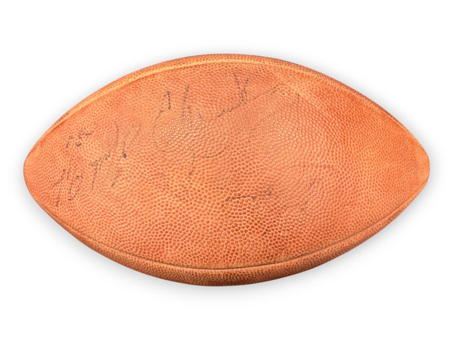 Walter Payton Eric Dickerson Lawrence Taylor Signed Football Bears FADED PSA