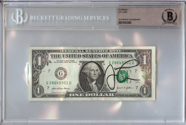 Jay Leno Signed Autographed One Dollar Bill The Tonight Show $1 BAS 3265