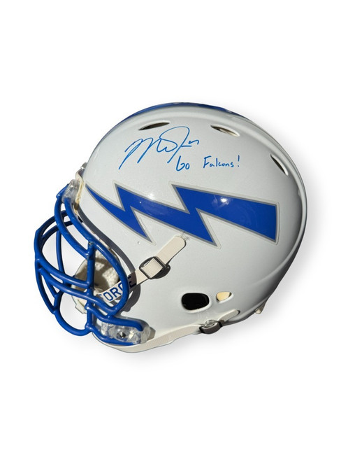 Mike Trout Signed Autographed Football Helmet "Go Falcons" Angels MLB