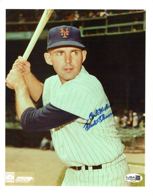 Frank Thomas (OF) Signed Autographed 8.5X11 Photo Mets Bat Pose JSA CJ07620