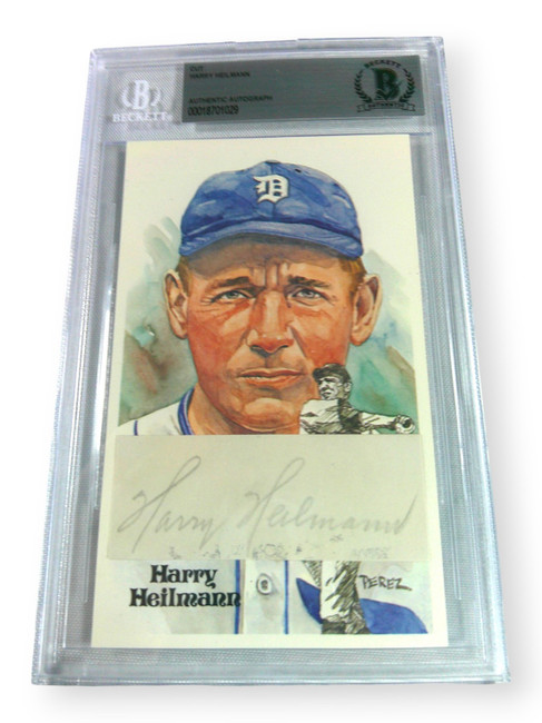 Harry Heilmann Signed Autographed Cut Signature w/Postcard Tigers BAS 1029