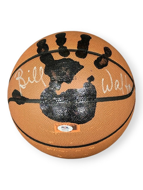 Bill Walton Autographed Basketball W/ Hand Print + Stand Blazers PSA AQ33101