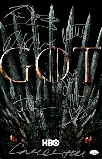 Game of Thrones Signed Autographed 11X17 Poster 7 Autos Cunningham JSA YY54027