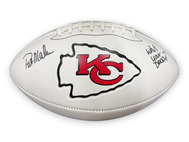 Pat Mahones Sr. Signed Custom Football "Who's Your Daddy" Chiefs Schwartz Sports