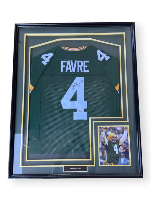 Brett Favre Signed Autographed Home Jersey Packers Custom Framed W/ COA