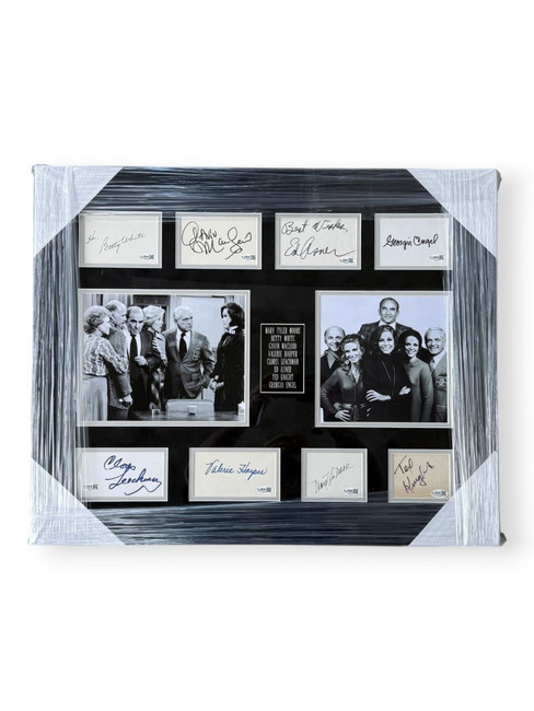 The Mary Tyler Moore Show Signed Cast Cuts Betty White Ed Asner +6 Framed JSA