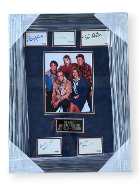 Newhart Autographed Cast Cuts Bob Newhart Mary Frann Julia Duffy +2 Framed JSA