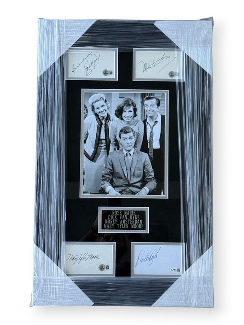 The Dick Van Dyke Show Signed Cast Cuts Rose Marie Morey Amsterdam +2 Framed BAS