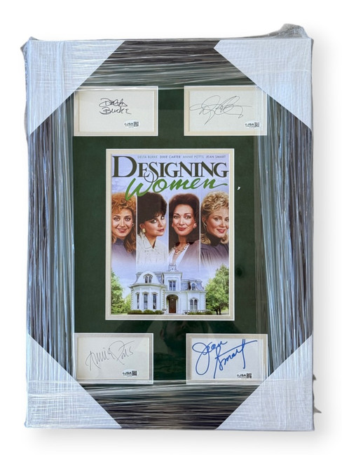 Designing Women Autographed Cast Cuts Delta Burke Dixie Carter +2 Framed JSA