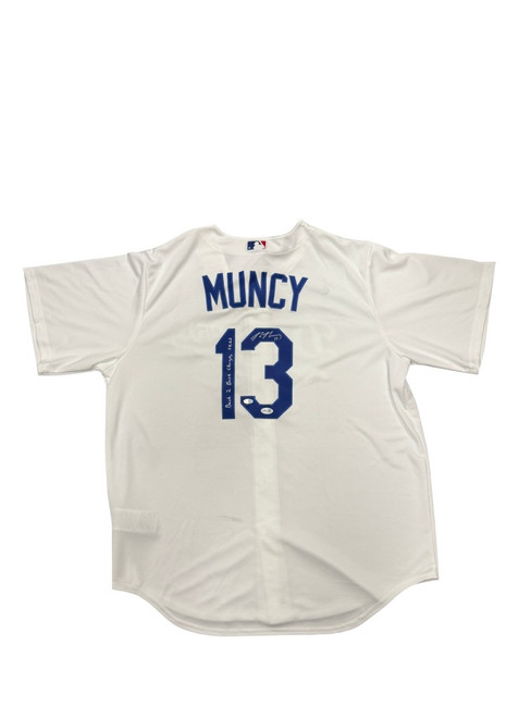 Max Muncy Signed Autographed Jersey "Back 2 Back Champs 24, 25" Dodgers JSA