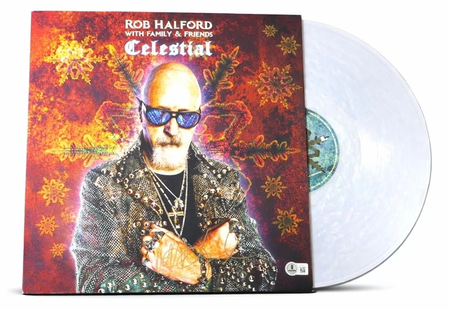 Rob Halford Signed Autographed Record Album Cover Judas Priest Celestial BAS COA