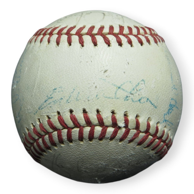 1973 Atlanta Braves Signed Autographed Baseball 22 Sigs Baker Niekro Mathews LOA