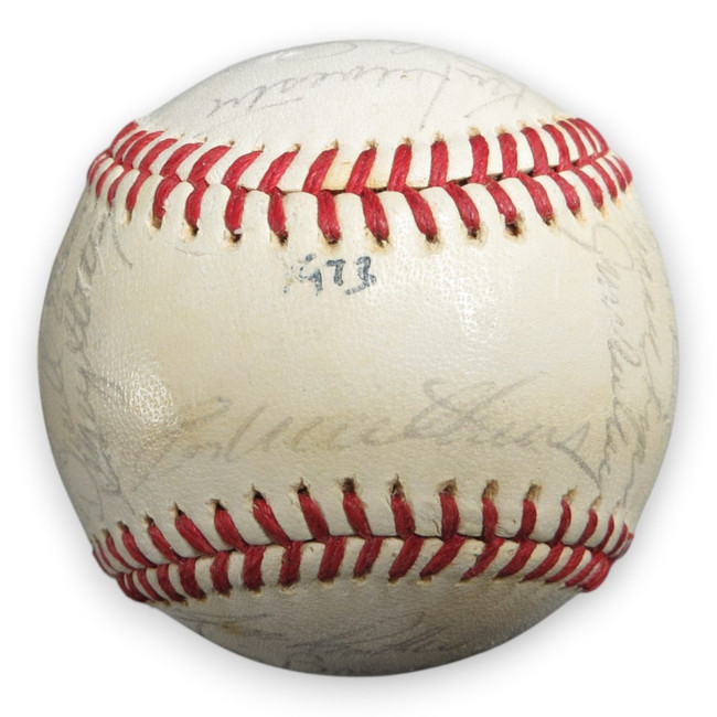 1973 Atlanta Braves Signed Autographed Baseball 29 Sigs Baker Niekro GA LOA