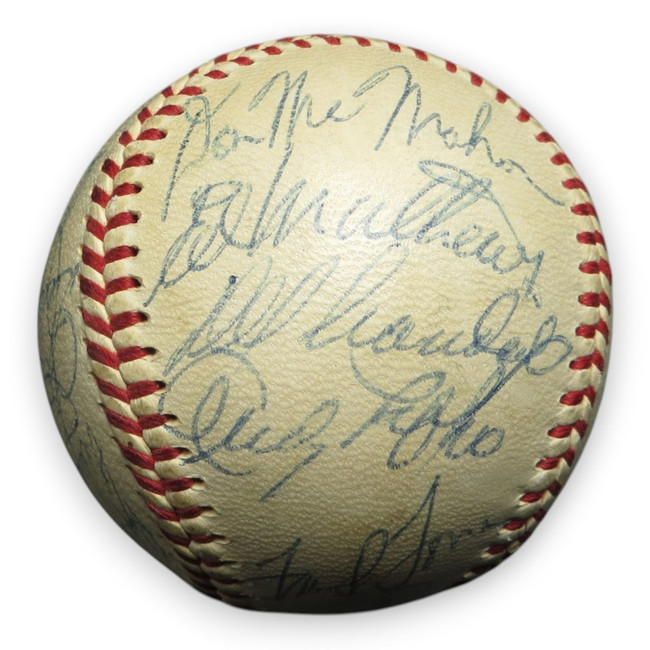 1958 Milwaukee Braves Signed Autographed Baseball 25 Sigs Hank Aaron Mathews LOA