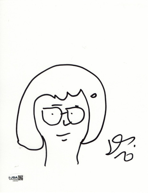 Dan Mintz Signed Autographed 8.5X11 Sketch Bob's Burgers Tina JSA CK94402